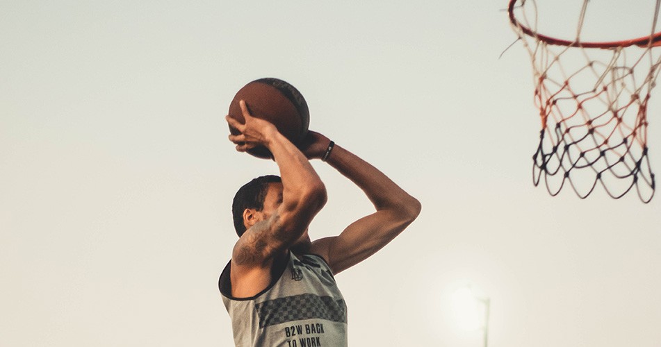 Picture of person playing basketball